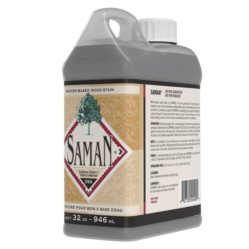 SamaN Interior Water Based Wood Stain - Natural Stain for Furniture, Moldings, Wood Paneling, Cabinets (Urban Grey TEW-099-32, 32 oz) - Image 1